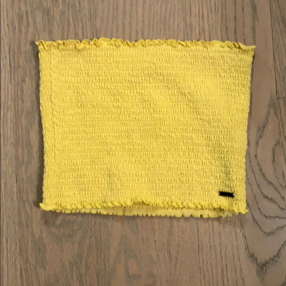 yellow tube top cropped